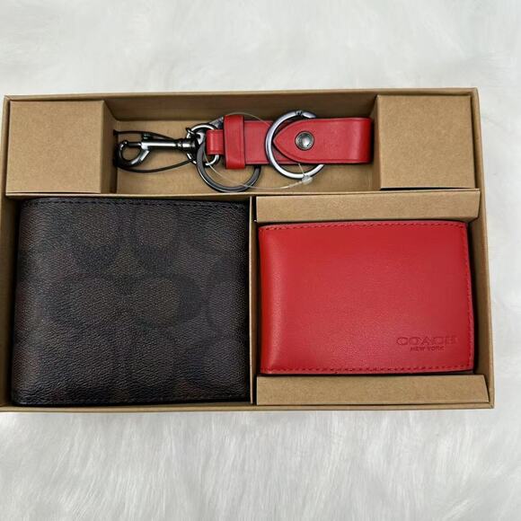 Coach Boxed 3 In 1 Wallet Gift Set In Colorblock Signature Canvas C6790 NWT - Picture 1 of 6